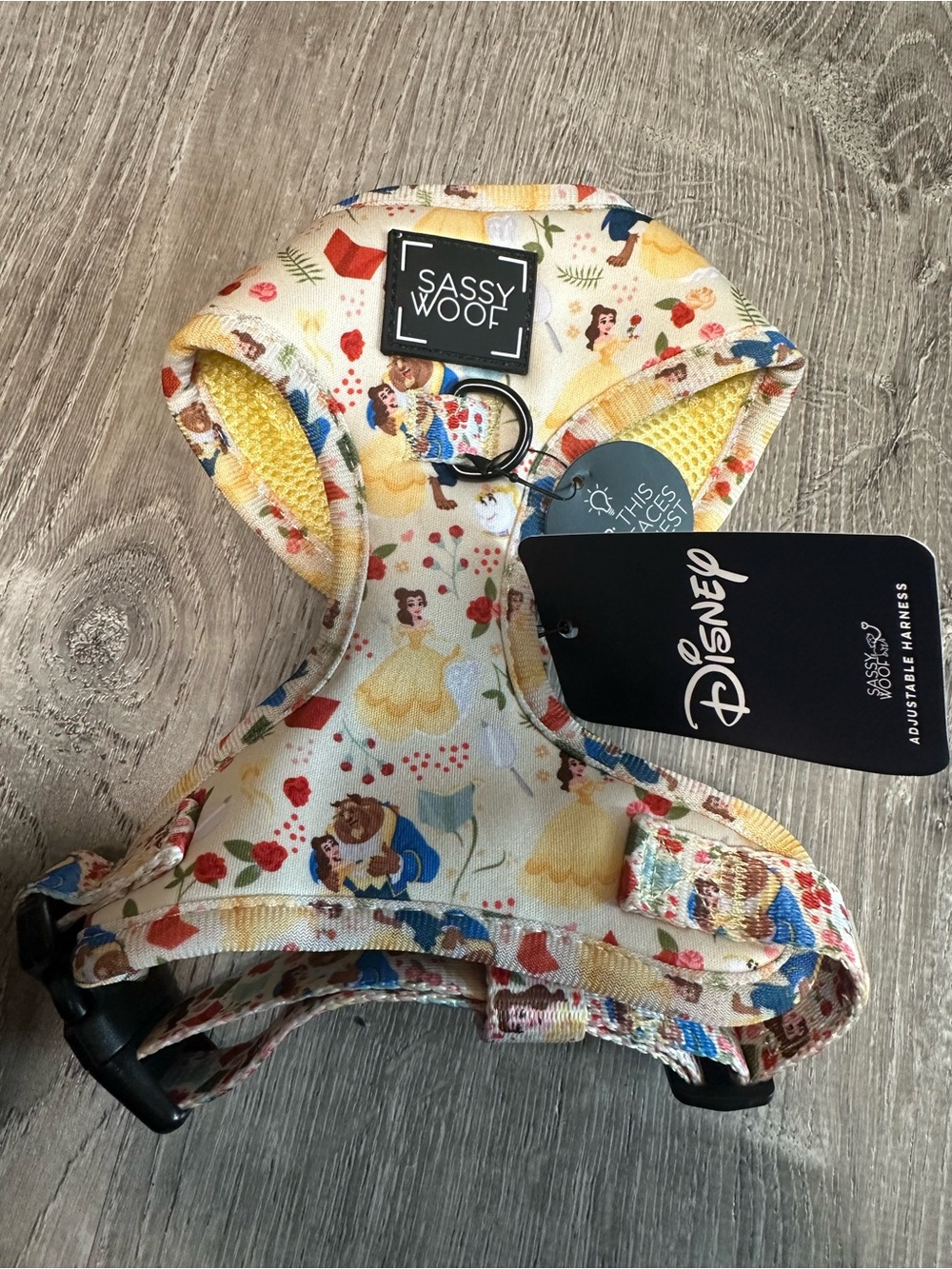 Sassy Woof Disney Yellow Princess Print Adjustable Dog Harness